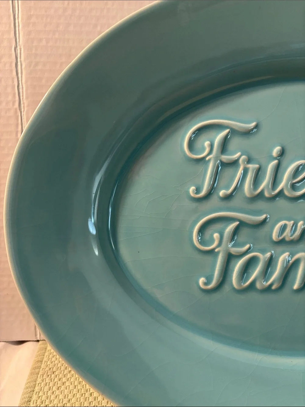Pier 1 Imports Turquoise Friends and Family Earthenware Exclusive Platter